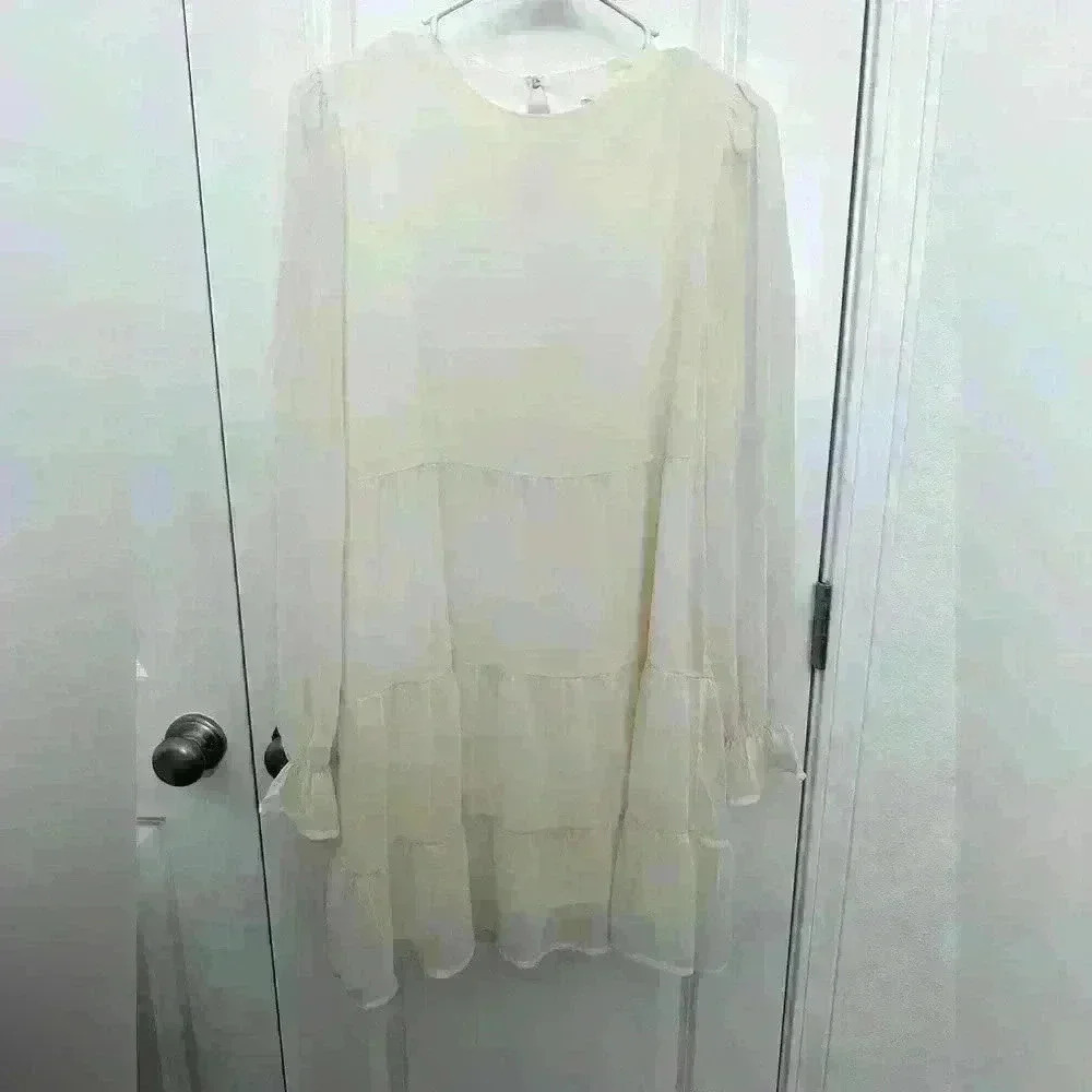 Altar’d State Off-White Tiered Mini Dress